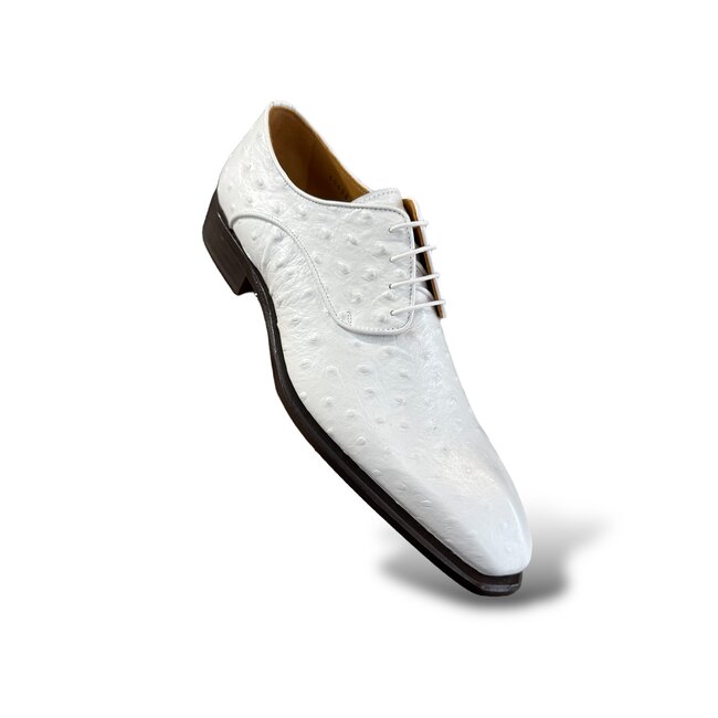 Mister 'Roma' Men's Shoes Camel Exotic Ostrich-Skin Lace-Up