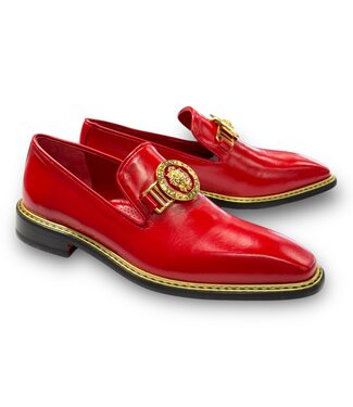 Emilio Franco Emilio Franco EF102 Men's Shoes Red Calf-Skin Leather Formal Loafers