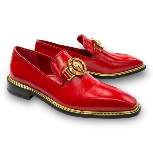 Emilio Franco Emilio Franco EF102 Men's Shoes Red Calf-Skin Leather Formal Loafers