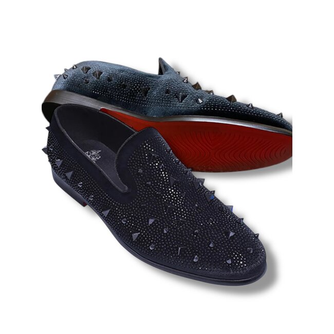 Spikes/Rhinestones Smoking Slip-on Men’s Dress Shoes