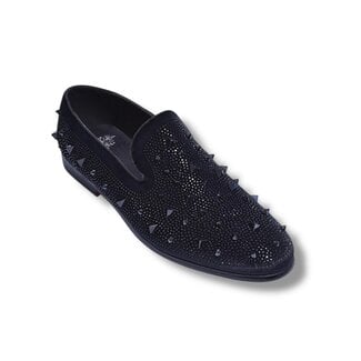 Spikes/Rhinestones Smoking Slip-on Men’s Dress Shoes