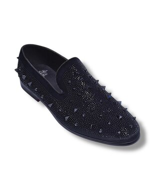Spikes/Rhinestones Smoking Slip-on Men’s Dress Shoes
