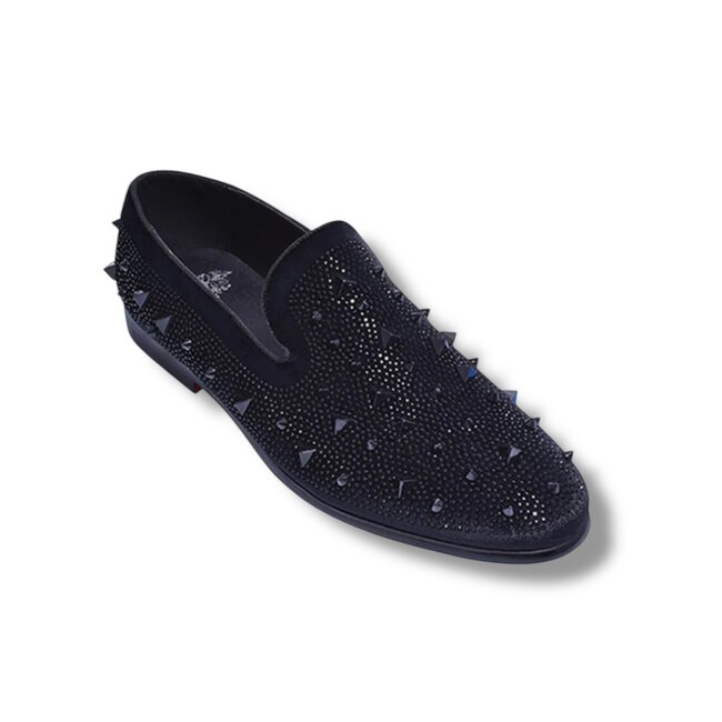 Spikes/Rhinestones Smoking Slip-on Men’s Dress Shoes
