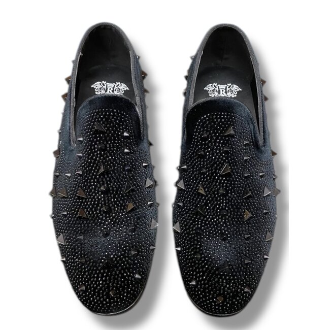Spikes/Rhinestones Smoking Slip-on Men’s Dress Shoes