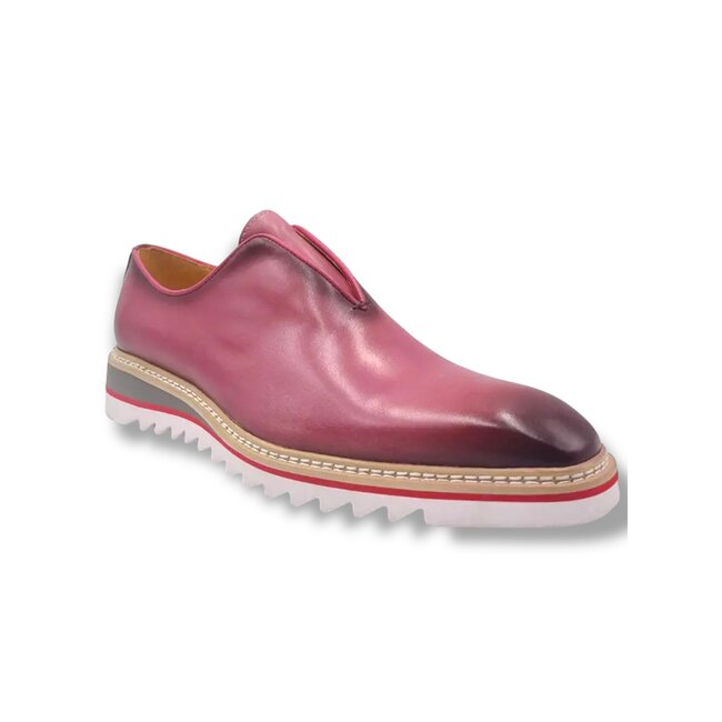 Carrucci Laceless Loafer with Contrast color lightweight sole