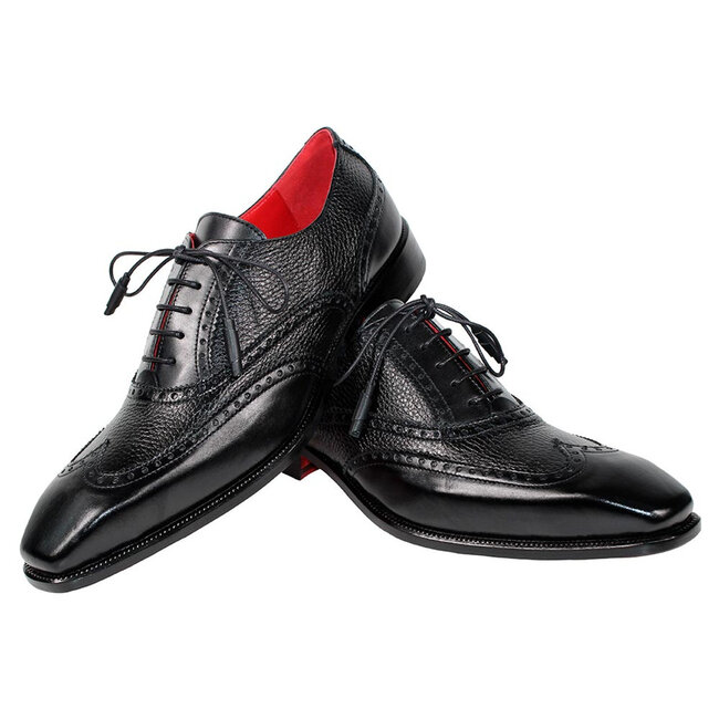 Emilio Franco Antonio Men's Black Calf/Suede Leather Derby Oxfords