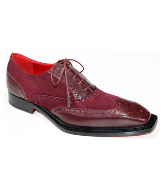 Emilio Franco Antonio Men's Black Calf/Suede Leather Derby Oxfords