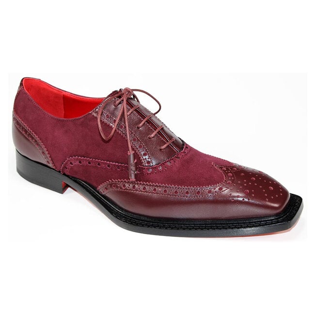 Antonio Men's Black Calf/Suede Leather Derby Oxfords