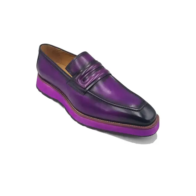 Carrucci Leather Penny Loafer in Chunky Sole