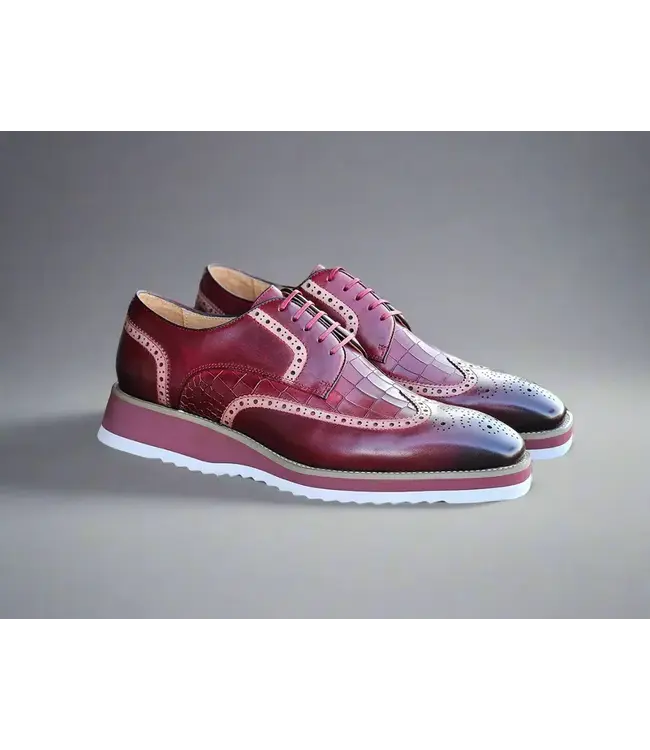 Carrucci Carrucci Lace-up Leather Derby Shoes Wing-Tip