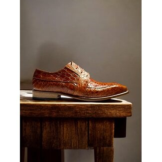 Fennix Fennix Charles Men's Shoes Cognac/Gold Alligator Exotic Oxfords