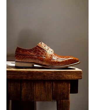 Fennix Fennix Charles Men's Shoes Cognac/Gold Alligator Exotic Oxfords