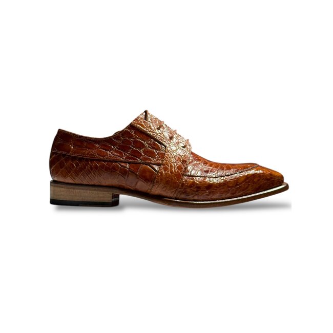 Fennix Charles Men's Shoes Cognac/Gold Alligator Exotic Oxfords