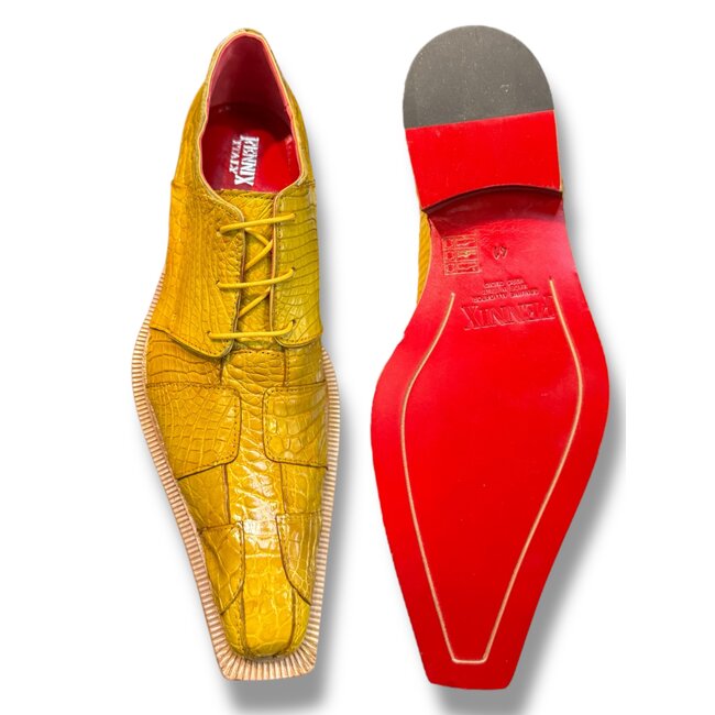 Fennix Kingston Genuine Alligator Shoes Yellow