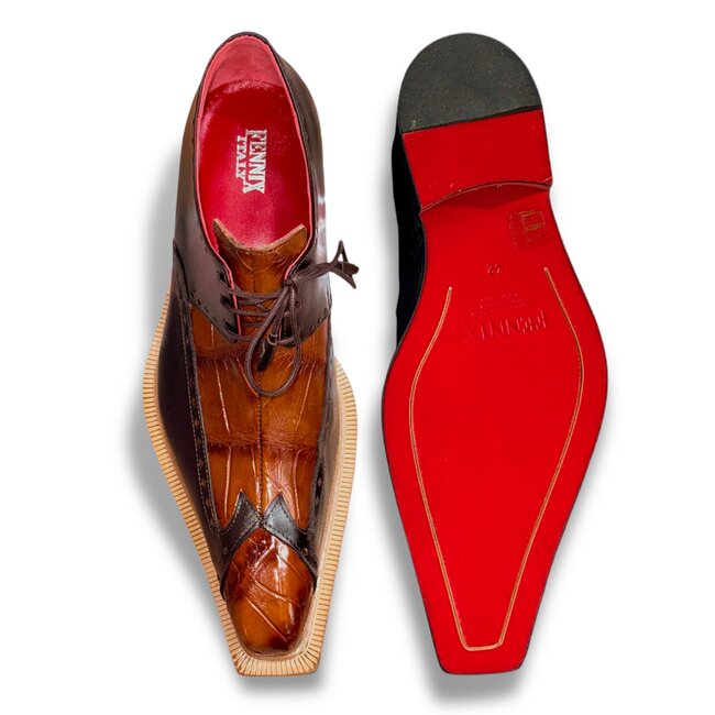 Fennix Harry Genuine Alligator/Leather Shoes Brown/Brandy