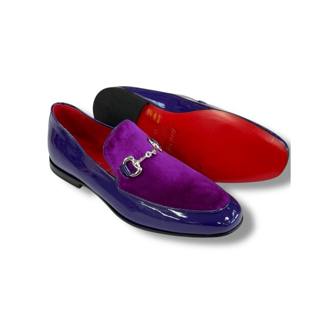 Duca Men's Shoes Patent Leather-Velvet, Leather Lining Formal Loafers