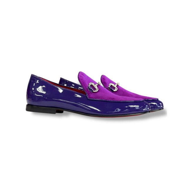 Duca Duca Men's Shoes Patent Leather-Velvet, Leather Lining Formal Loafers