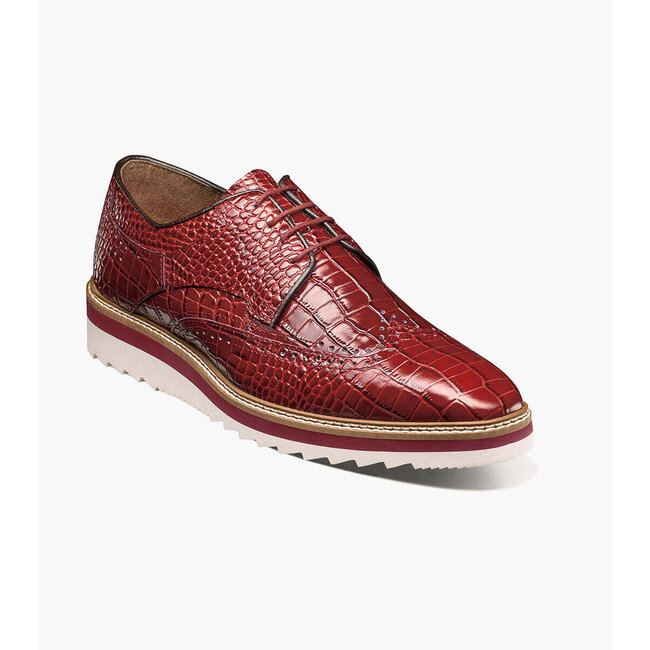 Alario Croco print leather uppe