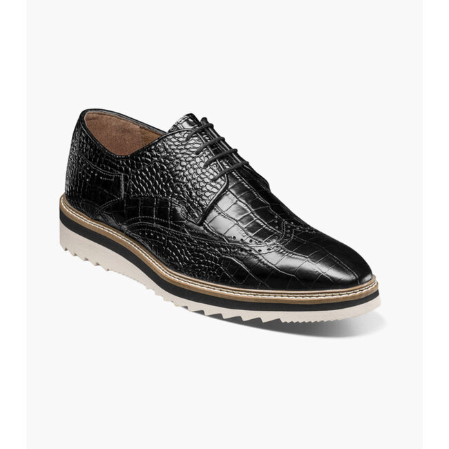 Alario Croco print leather uppe