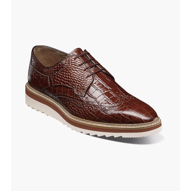 Alario Croco print leather uppe