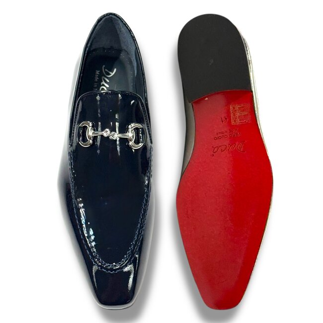 Duca  Italy "Valenza"  Patent Leather Loafers – Red Bottom Elegance