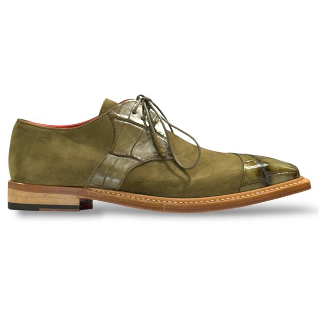 Fennix Fennix Landon Alligator & Suede Shoes Olive
