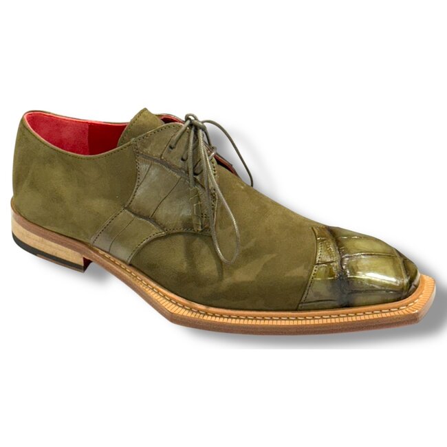 Fennix Landon Alligator & Suede Shoes Olive