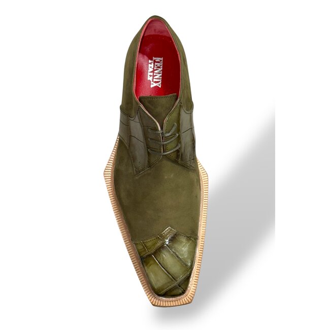 Fennix Fennix Landon Alligator & Suede Shoes Olive