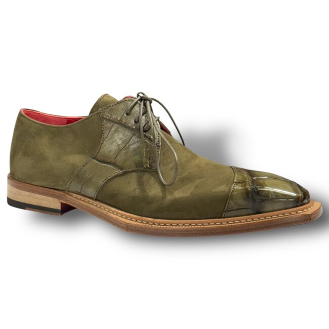 Fennix Fennix Landon Alligator & Suede Shoes Olive