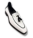 Duca Fano White Black Patent Calf Skin Leather