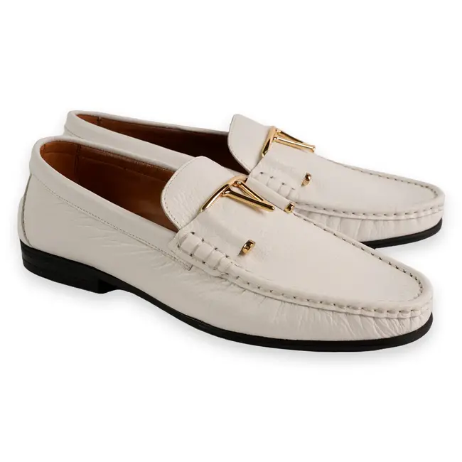 Corrente 3218 Deer V buckle - White