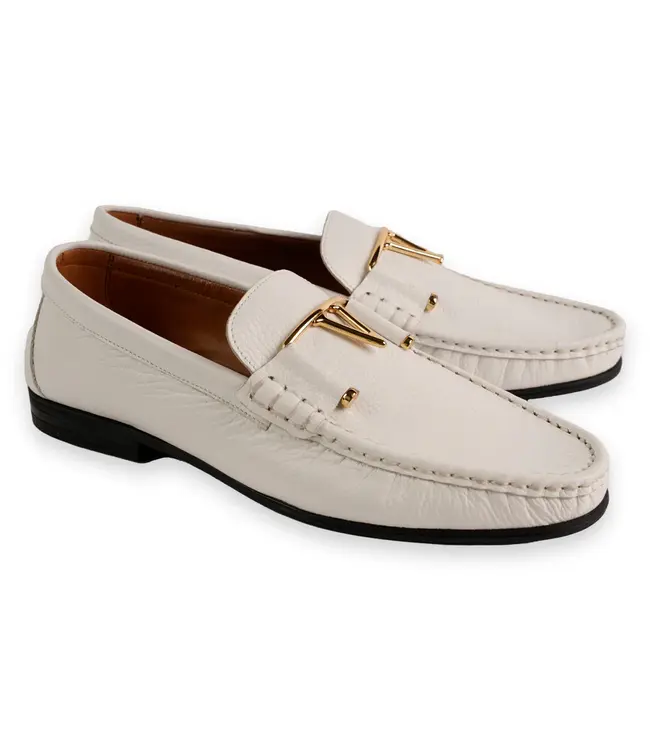 Corrente 3218 Deer V buckle - White