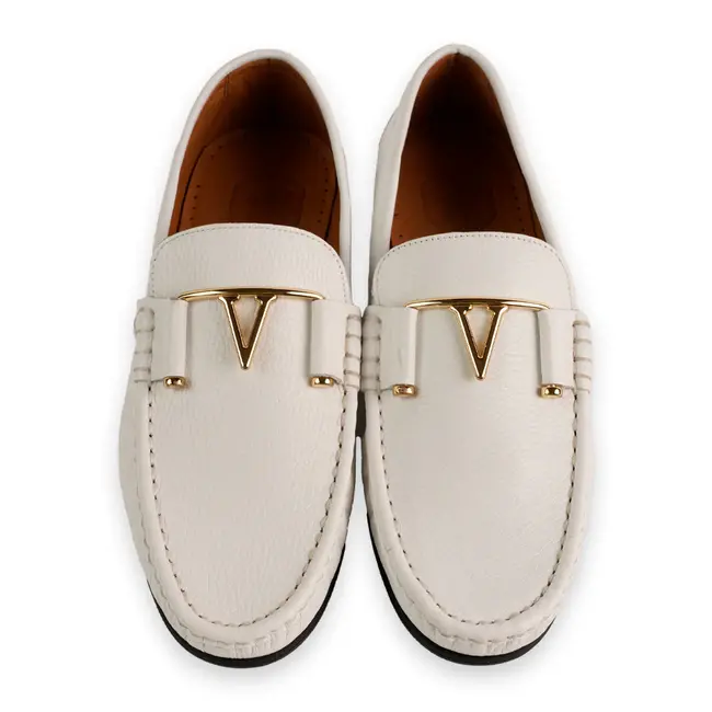 Corrente 3218 Deer V buckle - White