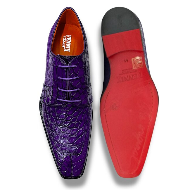 Fennix Charles Men's Sho Alligator Exotic Oxfords Purple