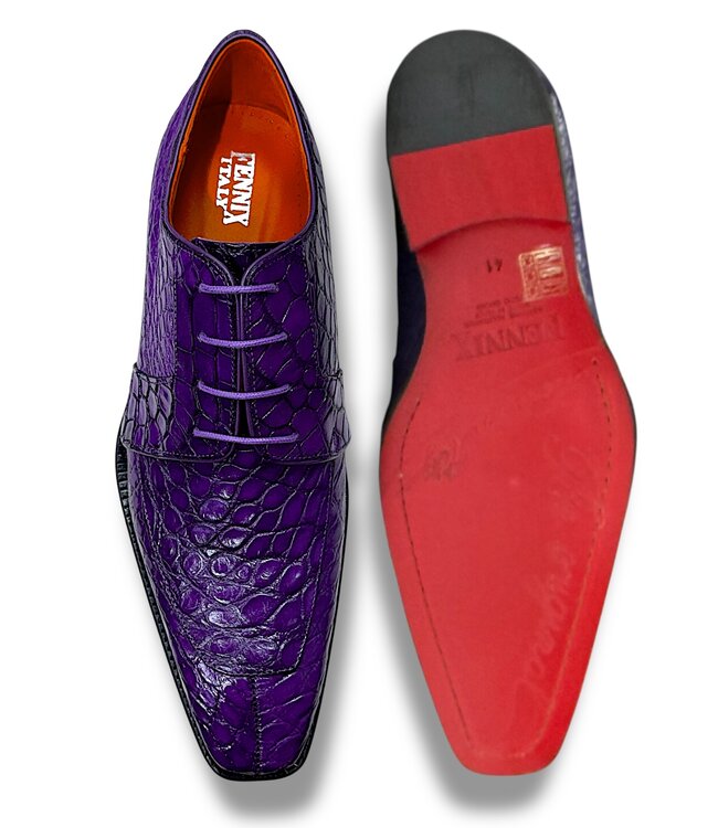Fennix Fennix Charles Men's Sho Alligator Exotic Oxfords Purple
