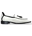 Duca Fano White Black Patent Calf Skin Leather
