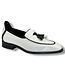 Duca Fano White Black Patent Calf Skin Leather