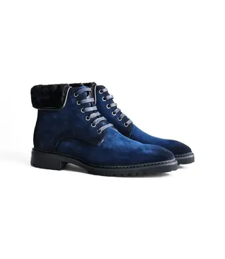 Carrucci Suede Faux Shearling Combat Boot