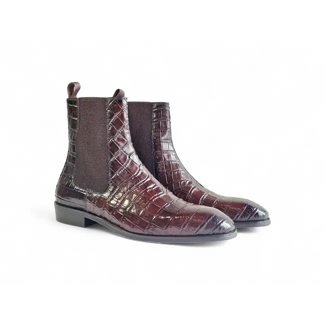 Carrucci Crocodile Embossed Chelsea Boot KB503X-601E
