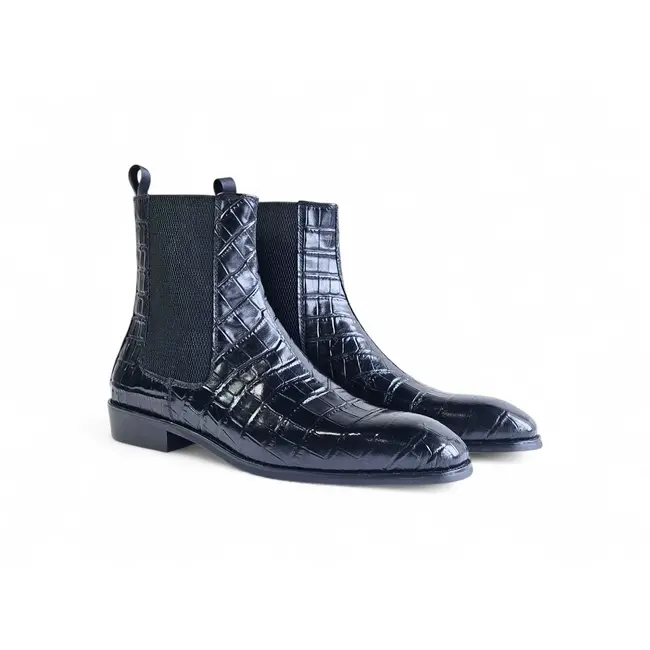 Carrucci Crocodile Embossed Chelsea Boot KB503X-601E