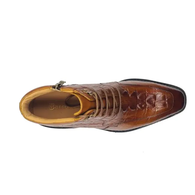 Men's Lace-up Boots Alligator Embossed