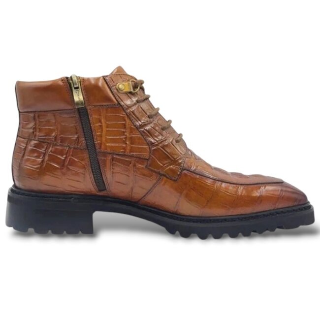 Men's Lace-up Boots Alligator Embossed