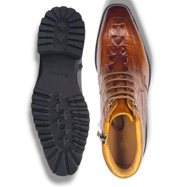 Men's Lace-up Boots Alligator Embossed