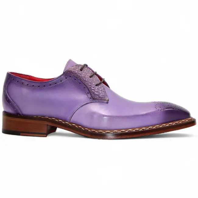 Fennix Tyler Calf and Alligator Lace-up Shoes Purple