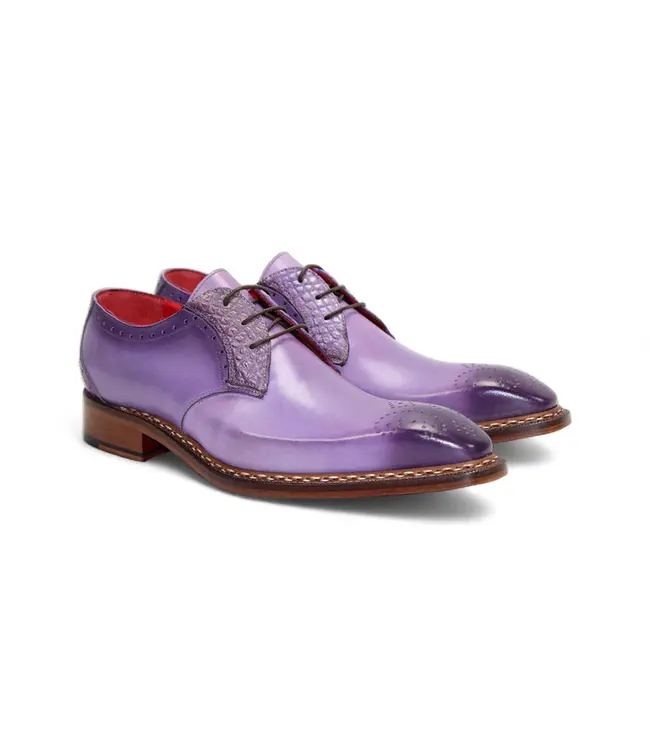 Fennix Fennix Tyler Calf and Alligator Lace-up Shoes Purple