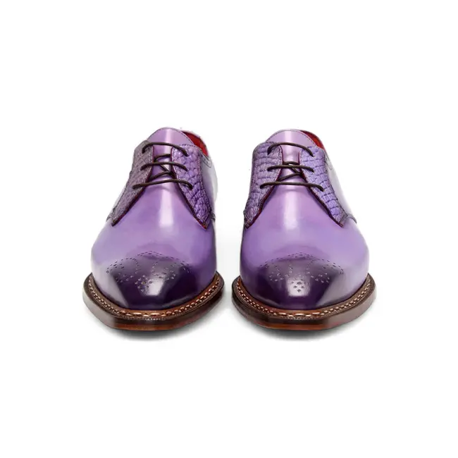 Fennix Tyler Calf and Alligator Lace-up Shoes Purple