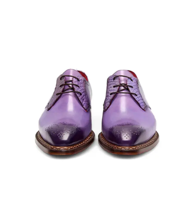 Fennix Fennix Tyler Calf and Alligator Lace-up Shoes Purple