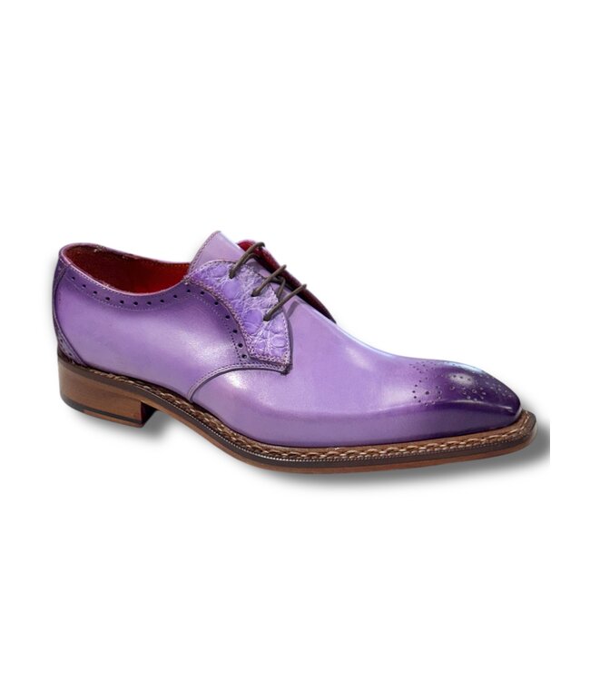 Fennix Fennix Tyler Calf and Alligator Lace-up Shoes Purple