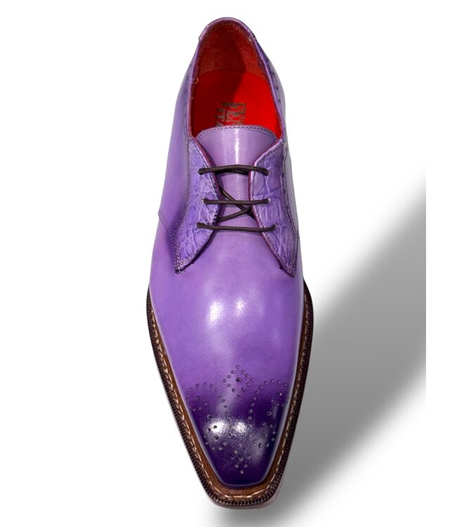 Fennix Fennix Tyler Calf and Alligator Lace-up Shoes Purple