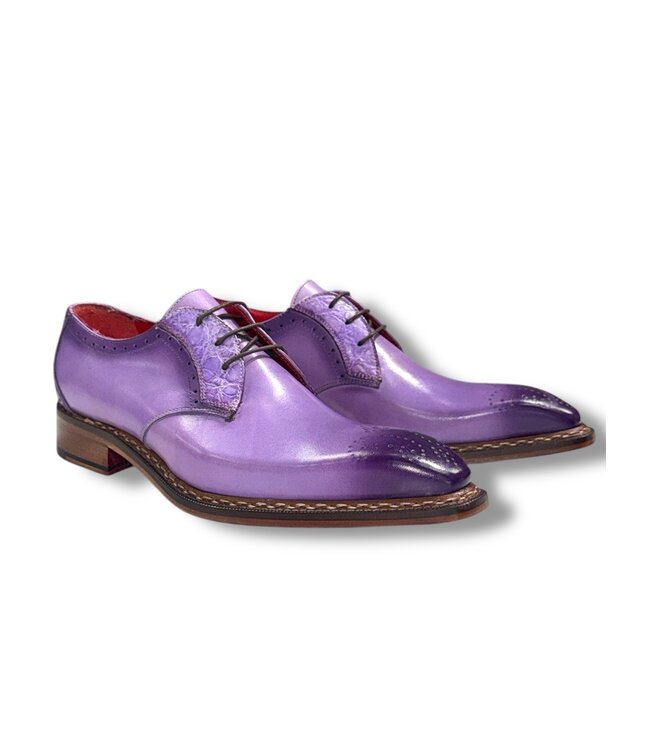 Fennix Fennix Tyler Calf and Alligator Lace-up Shoes Purple